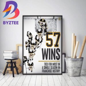 Boston Bruins 57 Wins Tied For Most In A Single Season Decor Poster Canvas
