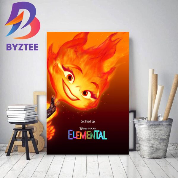 Ember Voiced By Leah Lewis In Elemental Of Disney And Pixar Decor Poster Canvas