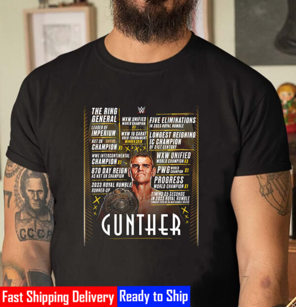 Gunther The Ring General WWE WrestleMania Goes Hollywood Shirt