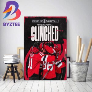 New Jersey Devils Clinched Stanley Cup Playoffs 2023 Decor Poster Canvas