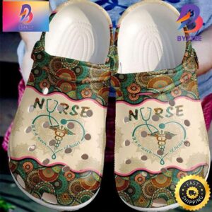Nurse Work Of Heart Caduceus Mandala Croc Womens Day Crocs Crocband Clog