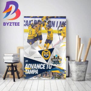 Quinnipiac Mens Ice Hockey Advance To 2023 NCAA Mens Frozen Four Tampa Bay Decor Poster Canvas