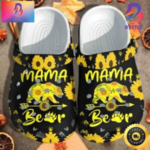 Sunflower Bear Mama Shoes For Mothers Day Grandma Beer Mama Bee Crocs Crocband Clog