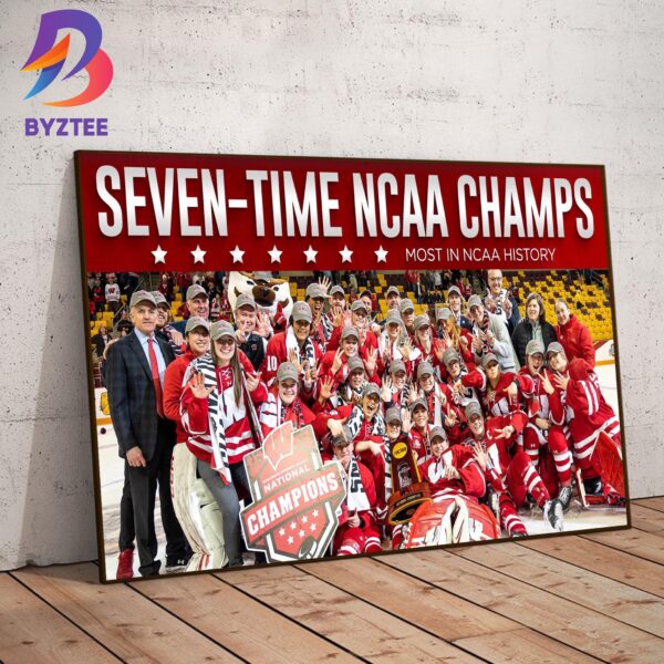 Wisconsin Badgers 7th NCAA Womens Hockey National Champions Decor Poster Canvas