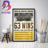 2022-23 Boston Bruins 63 Wins Is The Most Wins In A Single Season In NHL History Decor Poster Canvas