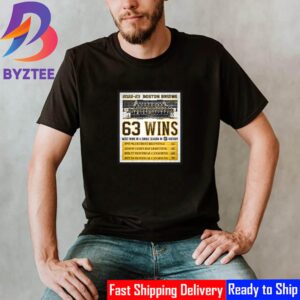 2022-23 Boston Bruins 63 Wins Most Wins In NHL History Shirt