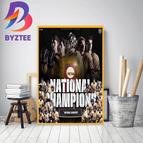 2023 National Champions Are Quinnipiac Mens Ice Hockey Decor Poster Canvas