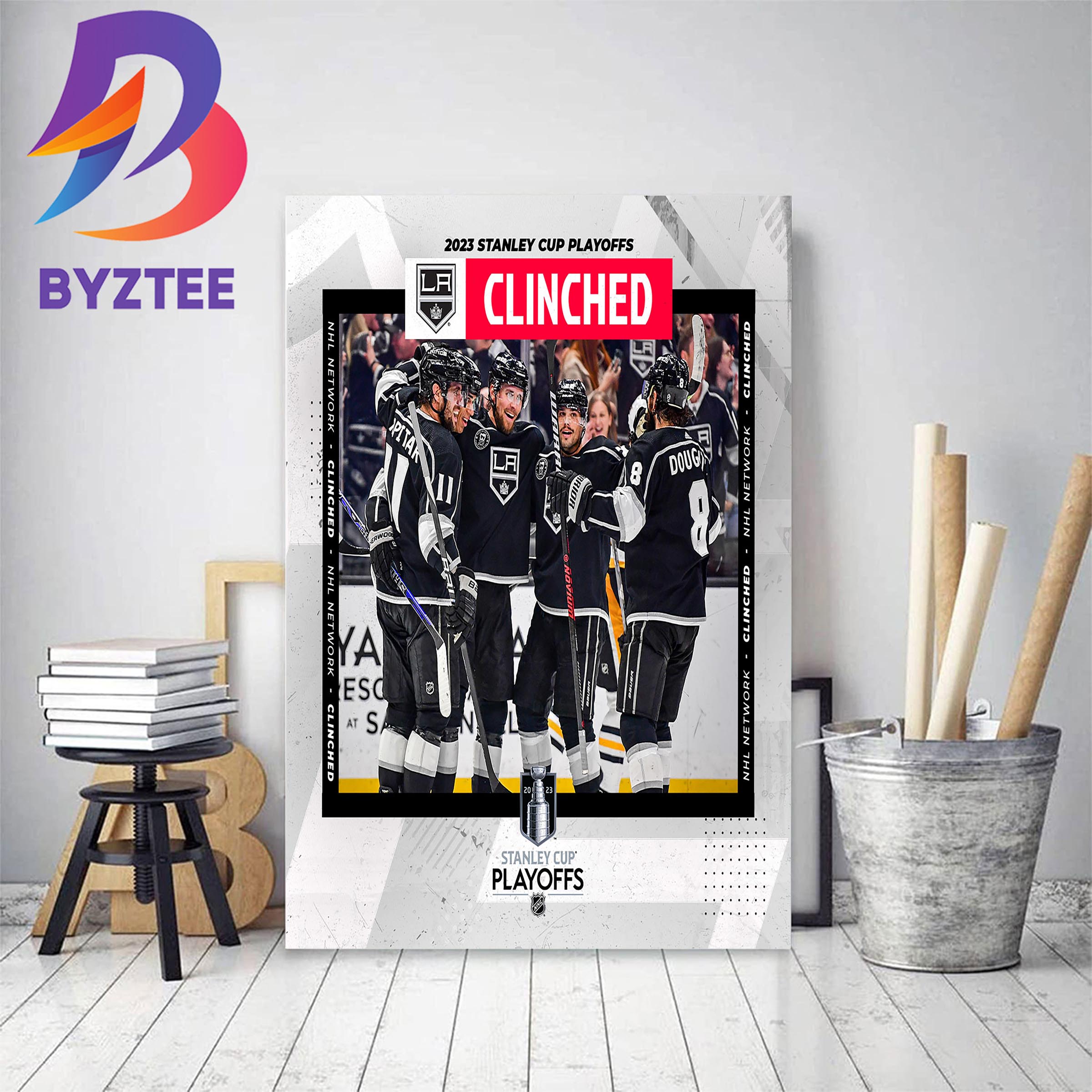 https://byztee.com/wp-content/uploads/2023/04/2023-Stanley-Cup-Playoffs-Clinched-Are-Los-Angeles-Kings-Decor-Poster-Canvas_71112408-1.jpg