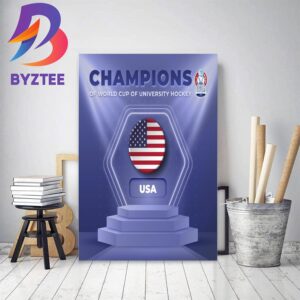 2023 World Cup Of University Hockey USA Champions Decor Poster Canvas