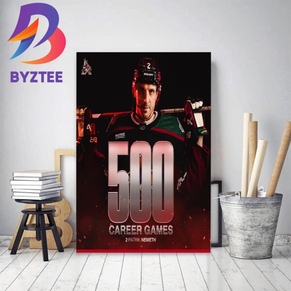 Arizona Coyotes Patrik Nemeth 500 Career Games Decor Poster Canvas