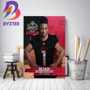 Atlanta Falcons Select Texas RB Bijan Robinson In The 2023 NFL Draft Home Decor Poster Canvas