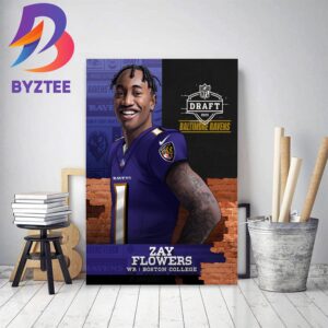Baltimore Ravens Select Boston College WR Zay Flowers In 2023 NFL Draft Home Decor Poster Canvas
