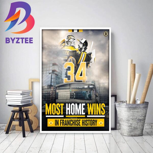 Boston Bruins Most Home Wins With 34 Decor Poster Canvas