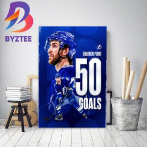 Brayden Point 50 Goals In NHL Decor Poster Canvas