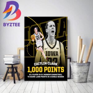 Caitlin Clark 1000 Points In A Single Season Decor Poster Canvas