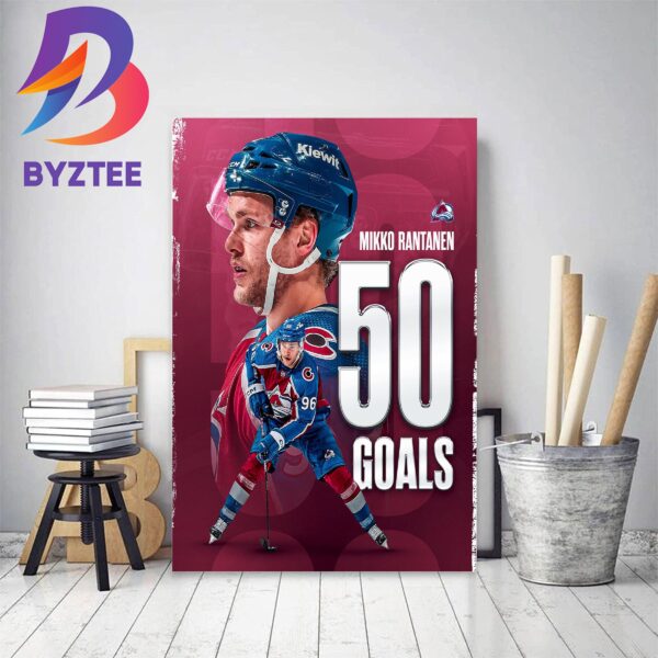 Colorado Avalanche Mikko Rantanen 50 Goals In NHL Decor Poster Canvas