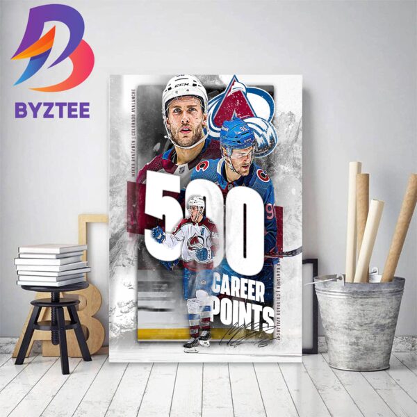 Colorado Avalanche Mikko Rantanen 500 Career Points Decor Poster Canvas