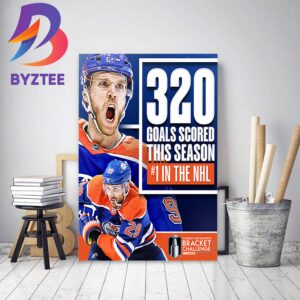 Edmonton Oilers 320 Goals Scored This Season Decor Poster Canvas