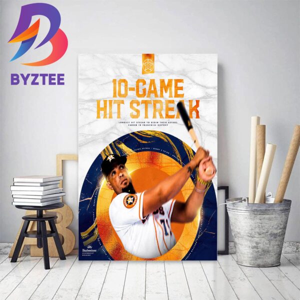 Houston Astros 10 Game Hit Streak Decor Poster Canvas