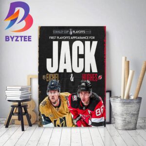 Jack Eichel And Jack Hughes First Stanley Cup Playoffs Debut Decor Poster Canvas