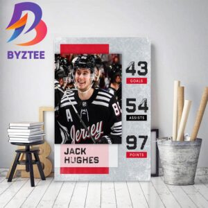 Jack Hughes Is The Single Season Record For Most Points Decor Poster Canvas