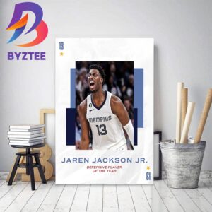 Jaren Jackson Jr Takes Home The 2022-23 NBA Defensive Player Of The Year Award Decor Poster Canvas