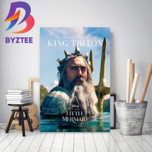 Javier Bardem As King Triton In The Little Mermaid 2023 Of Disney Home Decor Poster Canvas