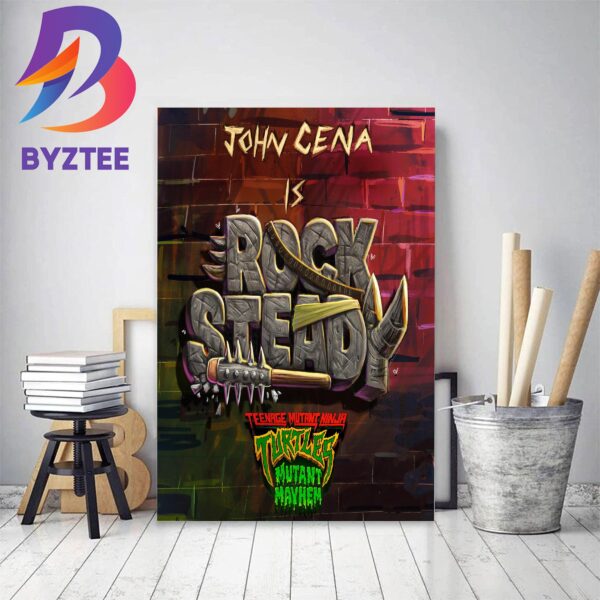 John Cena Is Rocksteady In Teenage Mutant Ninja Turtles Mutant Mayhem Decor Poster Canvas