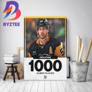 Kris Letang 1000 Games NHL Played With Pittsburgh Penguins Decor Poster Canvas