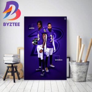 Lamar Jackson And Odell Beckham Jr Of Baltimore Ravens In NFL Home Decor Poster Canvas