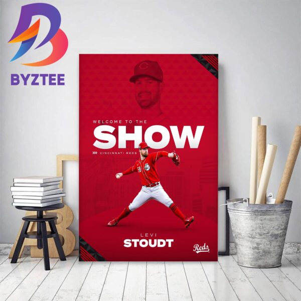 Levi Stoudt Welcome To The Show Cincinnati Reds MLB Decor Poster Canvas