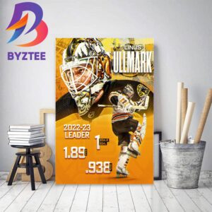 Linus Ullmark Is The 2022-23 Leader In NHL Decor Poster Canvas