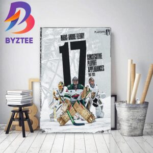 Marc-Andre Fleury Appeared In 17 Straight Stanley Cup Playoffs Decor Poster Canvas
