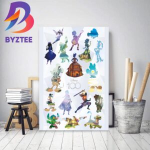 Mickey Moana Tiana Stitch And More In An Official Poster For Disney 100 Decor Poster Canvas