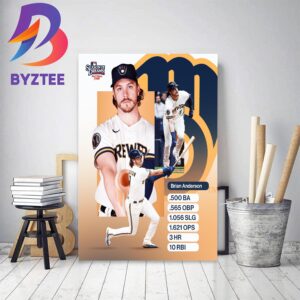 Milwaukee Brewers Brian Anderson MLB Season Of Dreams Decor Poster Canvas