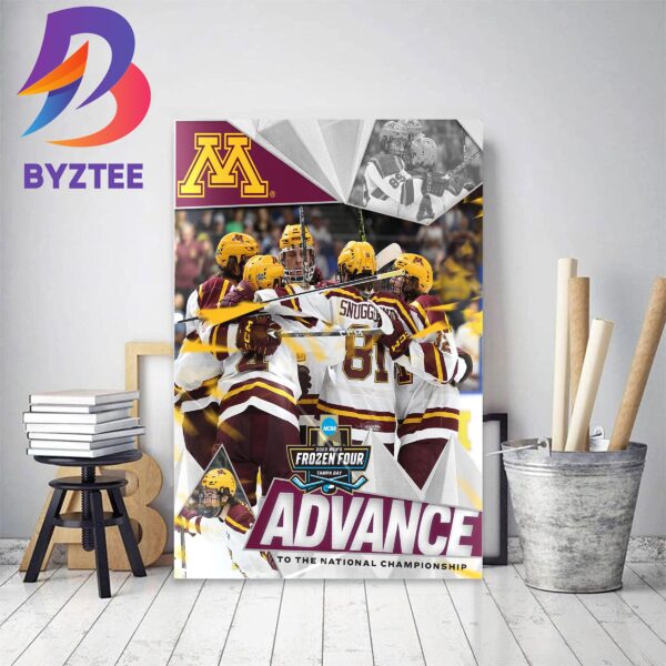 Minnesota Mens Hockey Advance National Championship 2023 Mens Frozen Four Tampa Bay Decor Poster Canvas