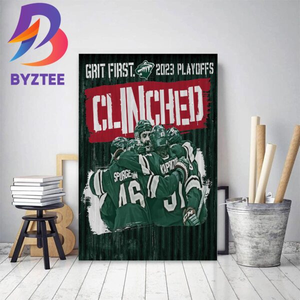 Minnesota Wild Clinched 2023 Playoff Stanley Cup Decor Poster Canvas