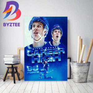 Mitch Marner Career-High 98 Points In A Season Decor Poster Canvas