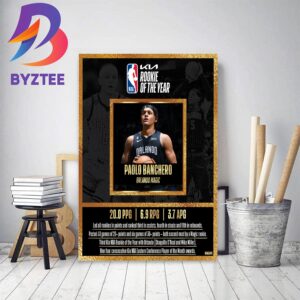 Orlando Magic Paolo Banchero Wins 2022-23 Kia NBA Rookie Of The Year Decor Poster Canvas