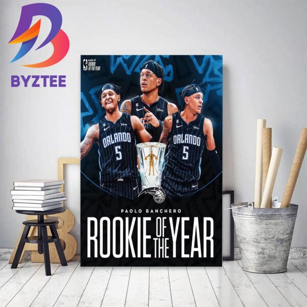 Paolo Banchero Wins The 2022-23 NBA Rookie Of The Year Award Decor Poster Canvas