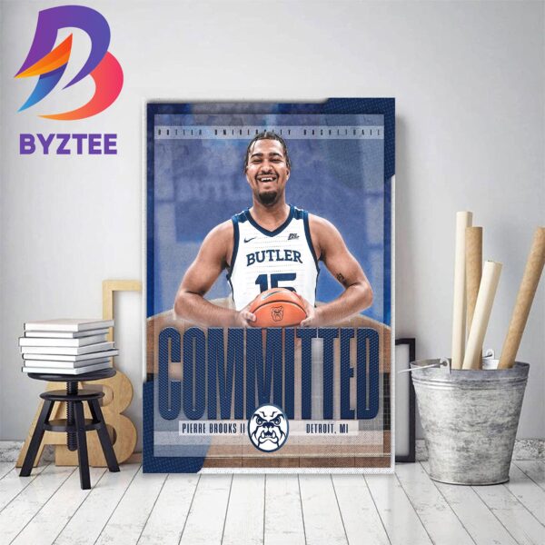 Pierre Brooks II Committed Butler Bulldogs Mens Basketball Decor Poster Canvas