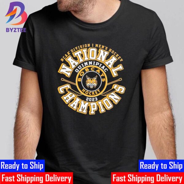 Quinnipiac Bobcats 2023 NCAA Mens Ice Hockey National Champions Unisex T-Shirt