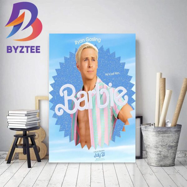 Ryan Gosling As Ken In Barbie Decor Poster Canvas