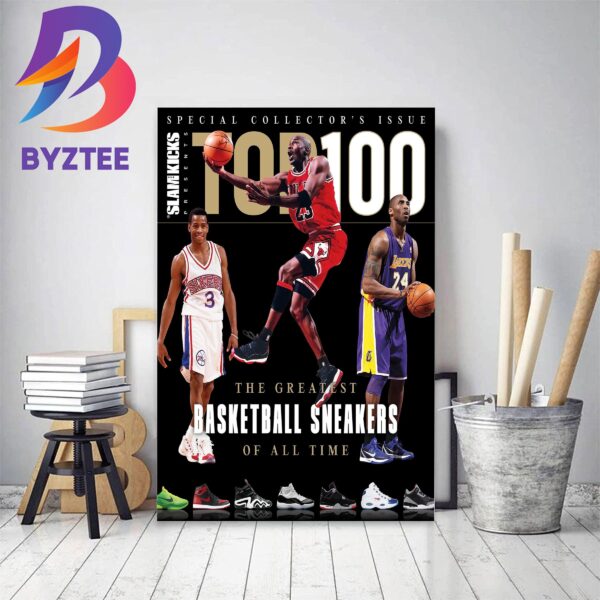 SLAM KICKS Presents TOP 100 The Greatest Basketball Sneakers Of All Time Decor Poster Canvas