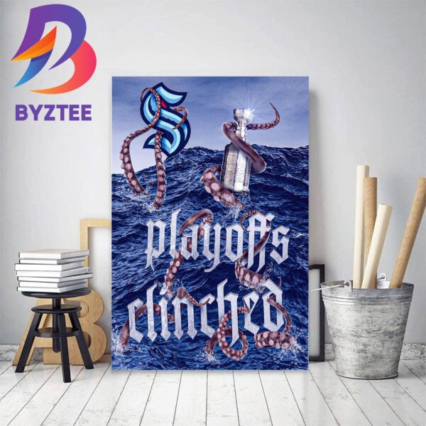 Seattle Kraken Clinched 2023 Stanley Cup Playoffs Spot Decor Poster Canvas