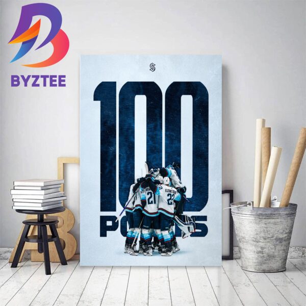 Seattle Kraken Makes NHL History with 100 Point Campaign Decor Poster Canvas