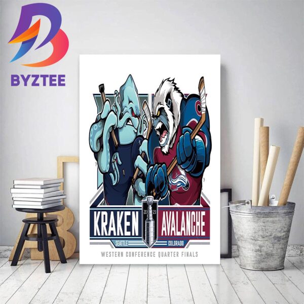 Seattle Kraken Vs Colorado Avalanche 2023 Western Conference Quarter Finals Decor Poster Canvas