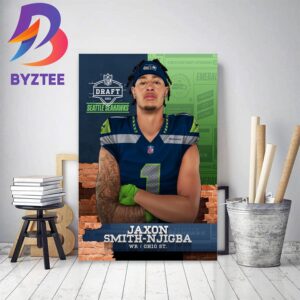 Seattle Seahawks Select Ohio St WR Jaxon Smith Njigba In The 2023 NFL Draft Home Decor Poster Canvas