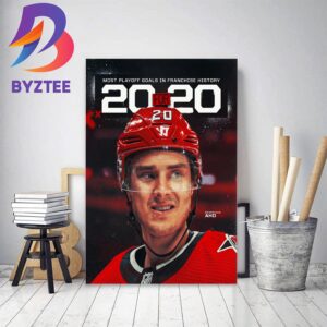 Sebastian Aho 20 Most Playoff Goals With 20 Decor Poster Canvas