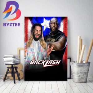 Seth Rollins Vs The Giant Omos At WWE Backlash In Puerto Rico Decor Poster Canvas